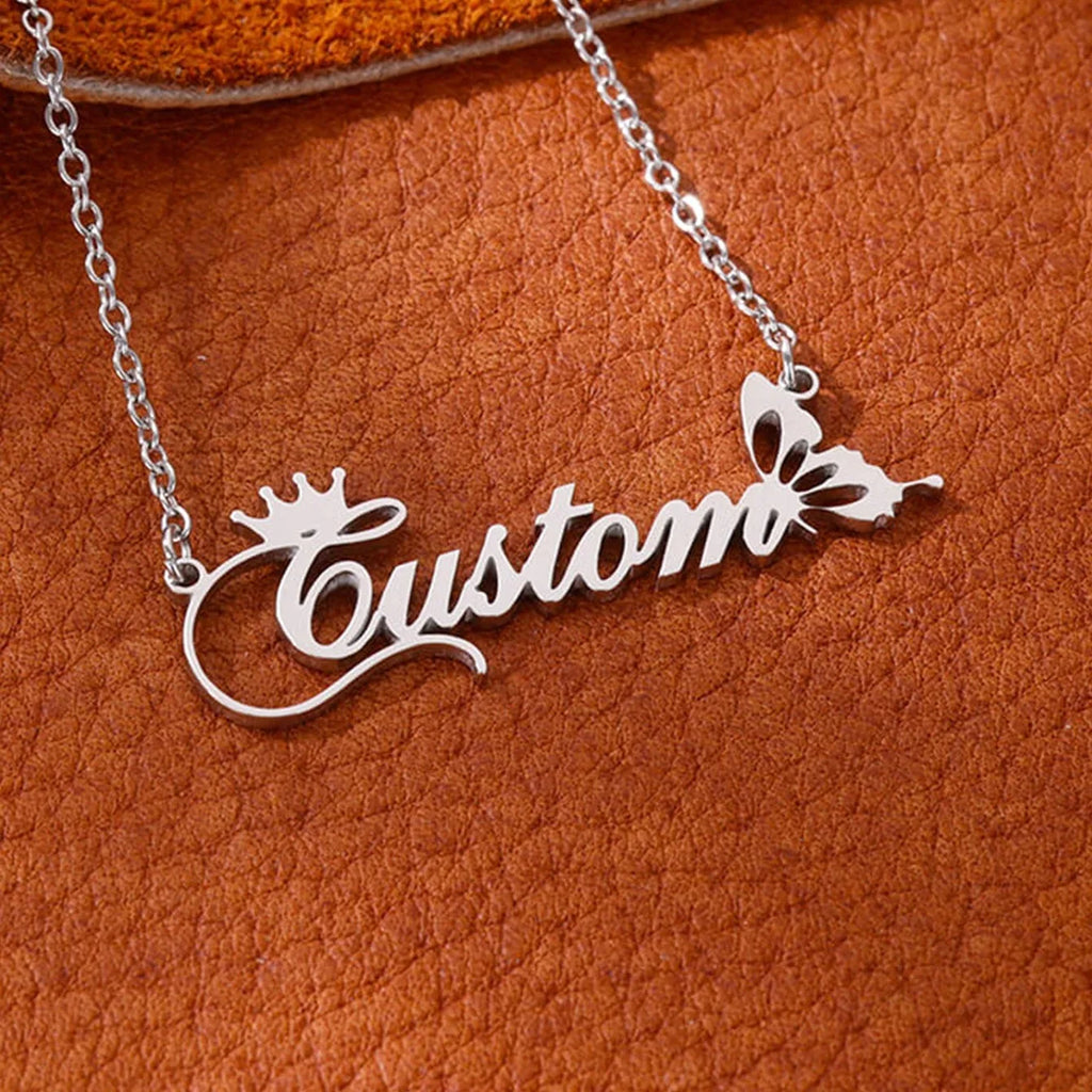 Colares com nome personalizado para mulheres, colar com pingente personalizado em aço inoxidável, joias personalizadas para o pescoço, presente de aniversário para namorada