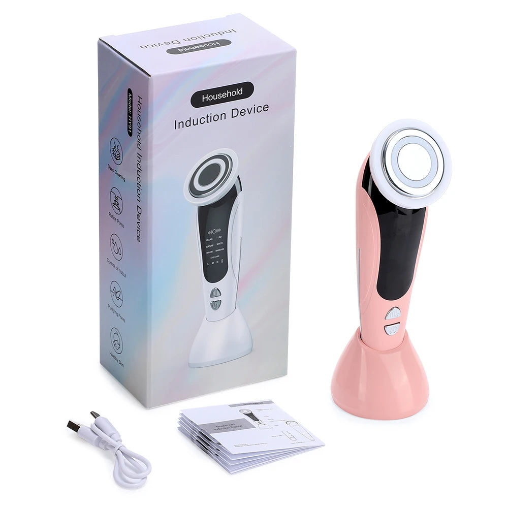 7 em 1 dispositivo de levantamento facial ems microcorrente rejuvenescimento da pele led facial pescoço endurecimento massageador rosto aparelho de cuidados de beleza