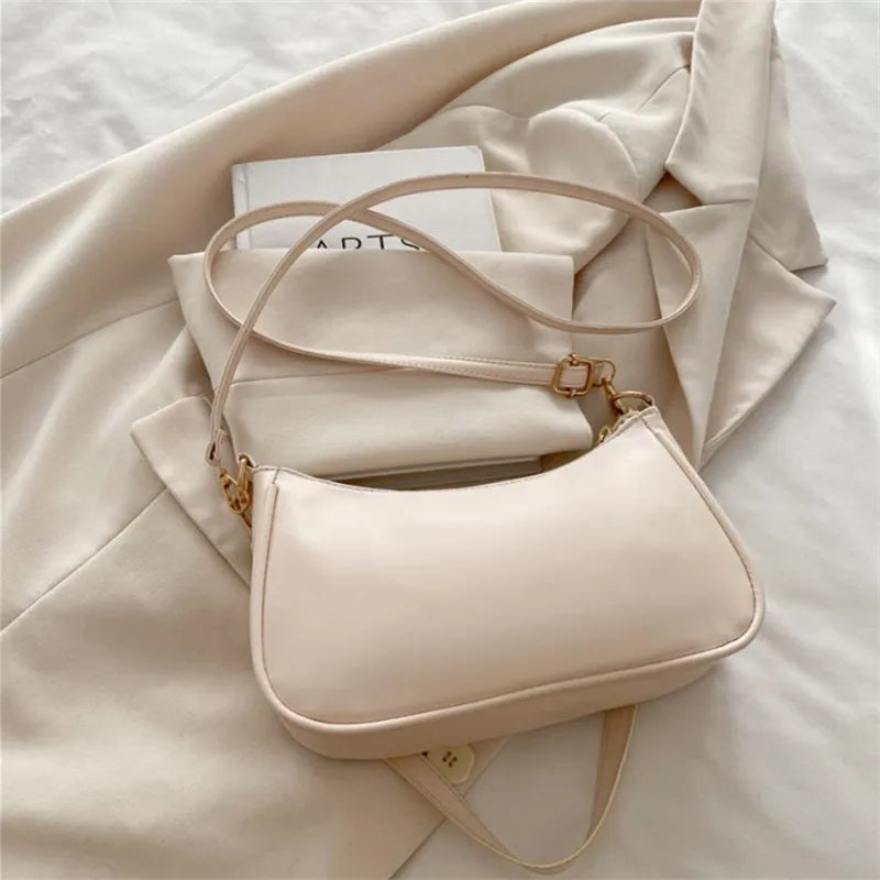 Bolsa crossbody estilo vintage, bolsa mensageiro de ombro de couro pu com design de letra dourada 'M', bolsa tote de couro sintético, bolsa