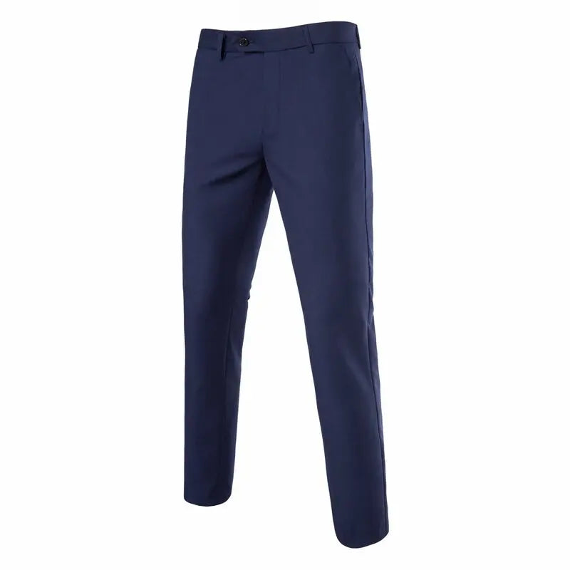 Terno masculino (blazer + colete + calças) moda negócios cor sólida casamento estilo britânico workwear, terno de desempenho casual