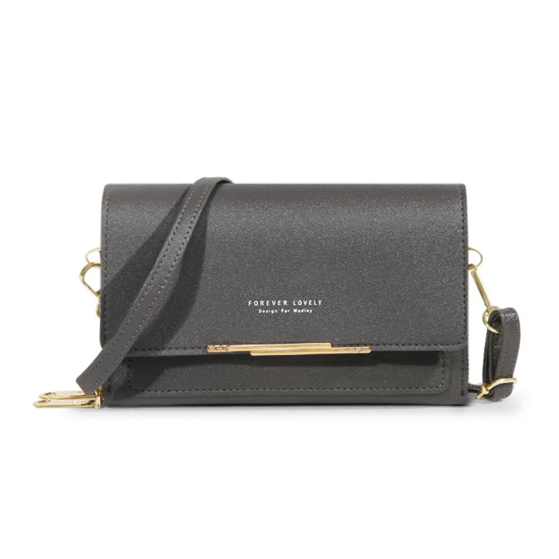 Carteira multi-cartão coreana para mulheres, grande capacidade, bolsa de ombro casual para celular, moda, novo estilo