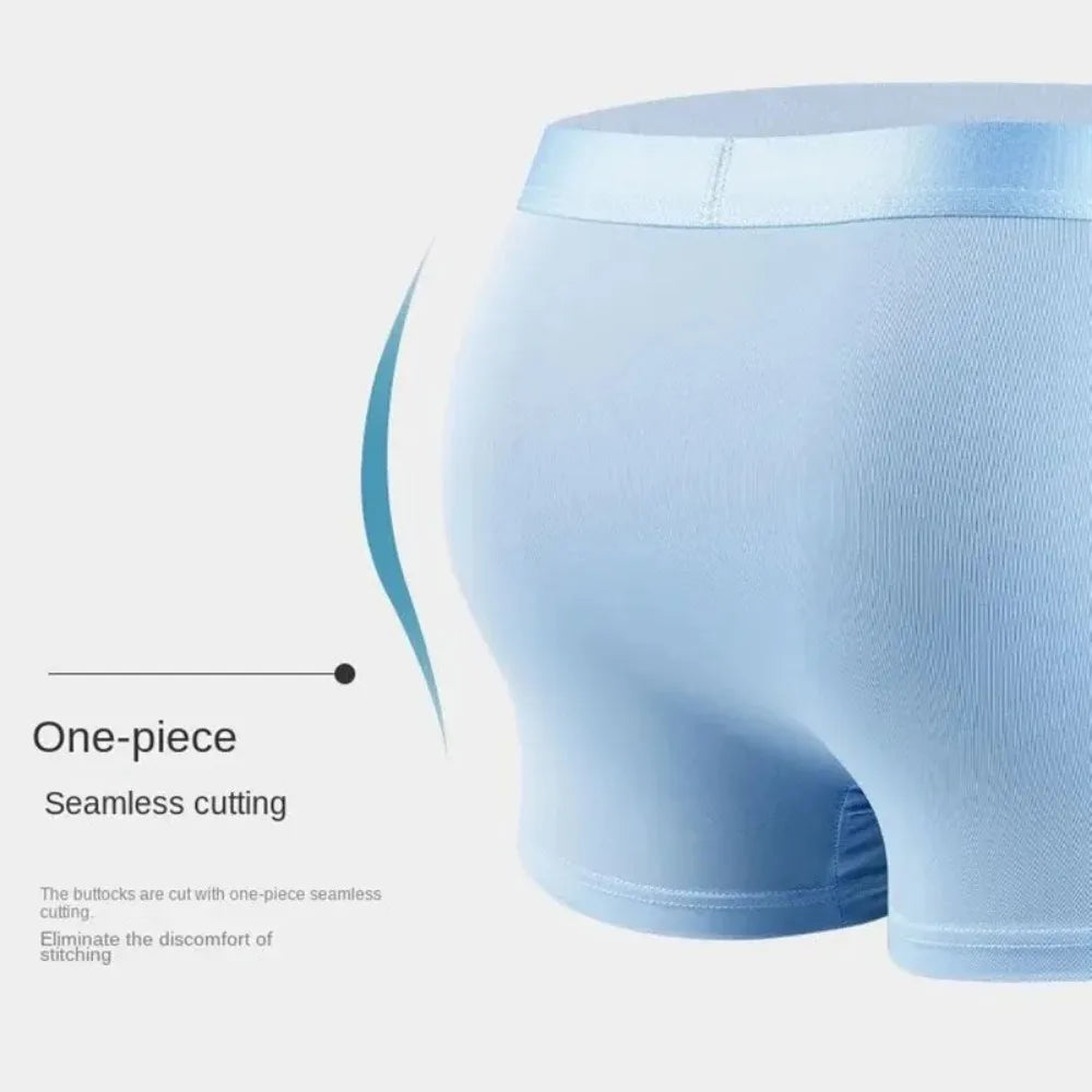 4 pçs boxer shorts roupa interior de seda gelo dos homens legal cuecas respirável sexy calcinha fina u convexo lingerie lotes por atacado L-6XL