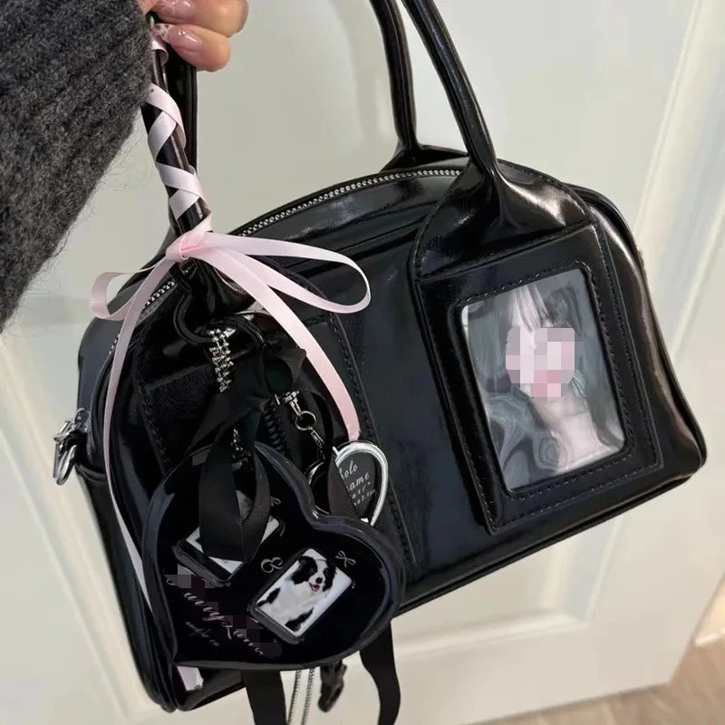 2026 novo y2k harajuku bolsa de ombro feminina coreano transparente ita saco crossbody feminino designer japonês tendência bolsa