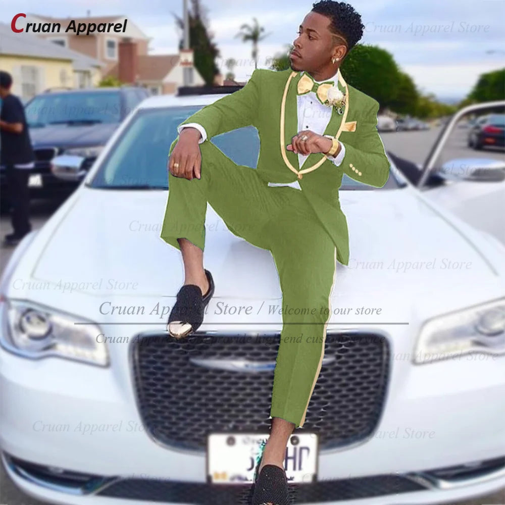 Conjuntos de terno clássico masculino atividades formais sob medida fino ajuste roupas casamento elegante padrinho trajes blazer calças 2 peças
