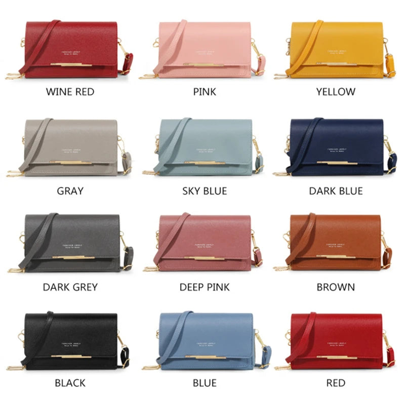Carteira multi-cartão coreana para mulheres, grande capacidade, bolsa de ombro casual para celular, moda, novo estilo