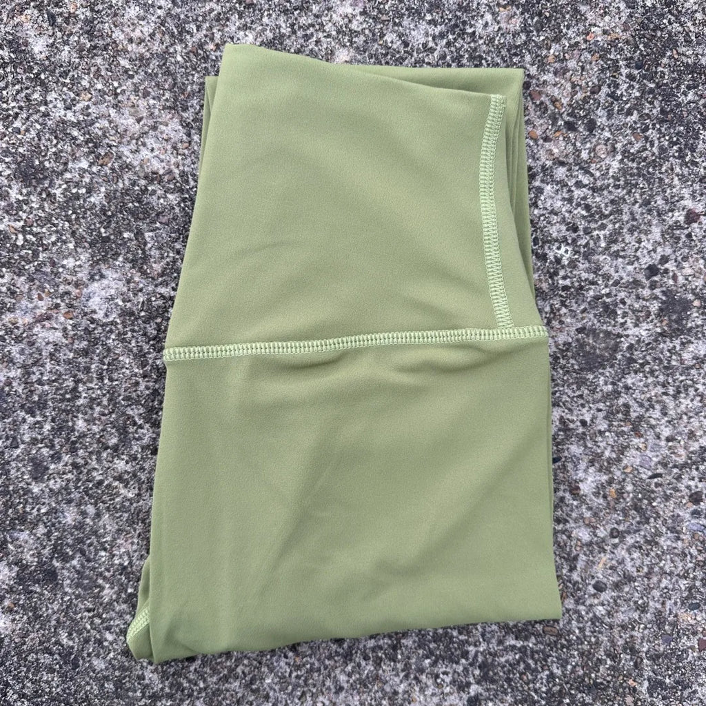 Cor sólida cintura alta yoga legging macio feminino esporte calça apertado manteiga atlético ginásio treinamento abrangente jog volta cintura bolso