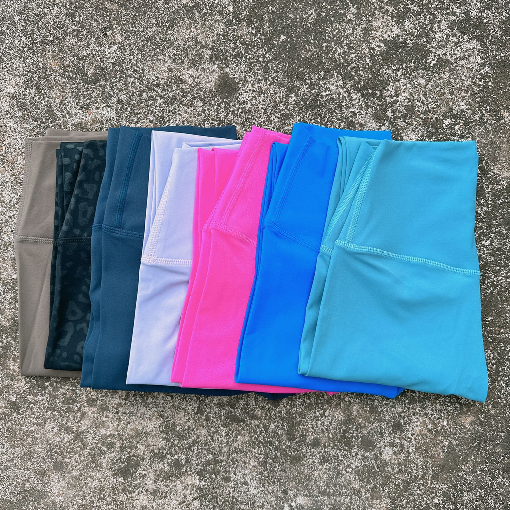 Cor sólida cintura alta yoga legging macio feminino esporte calça apertado manteiga atlético ginásio treinamento abrangente jog volta cintura bolso