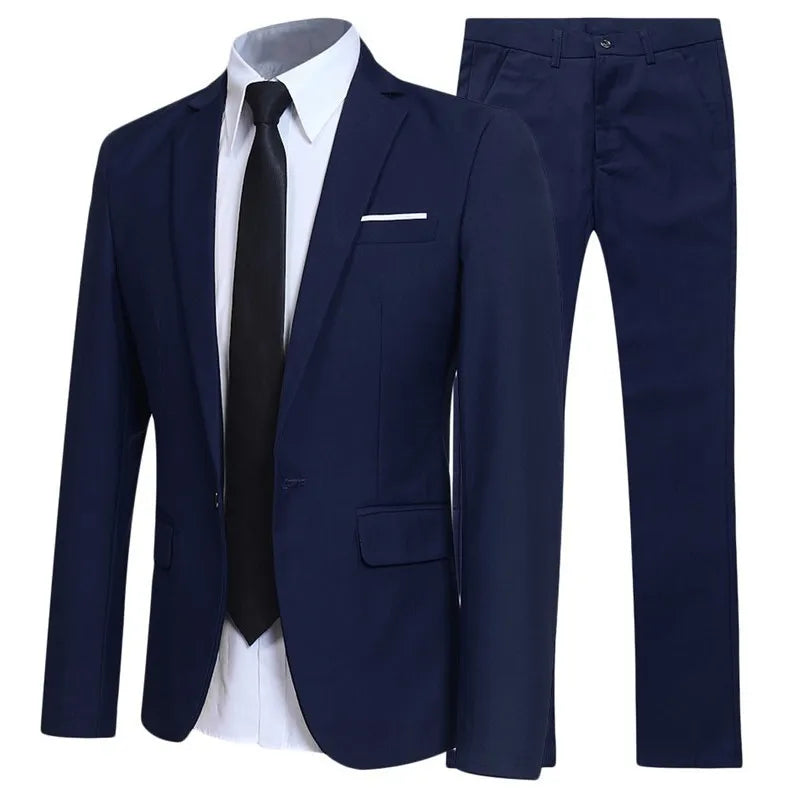 Terno de casamento de cavalheiro conjunto de duas peças para homens estilista de cabelo na moda britânico formal wear mistura de algodão fechamento de botão único