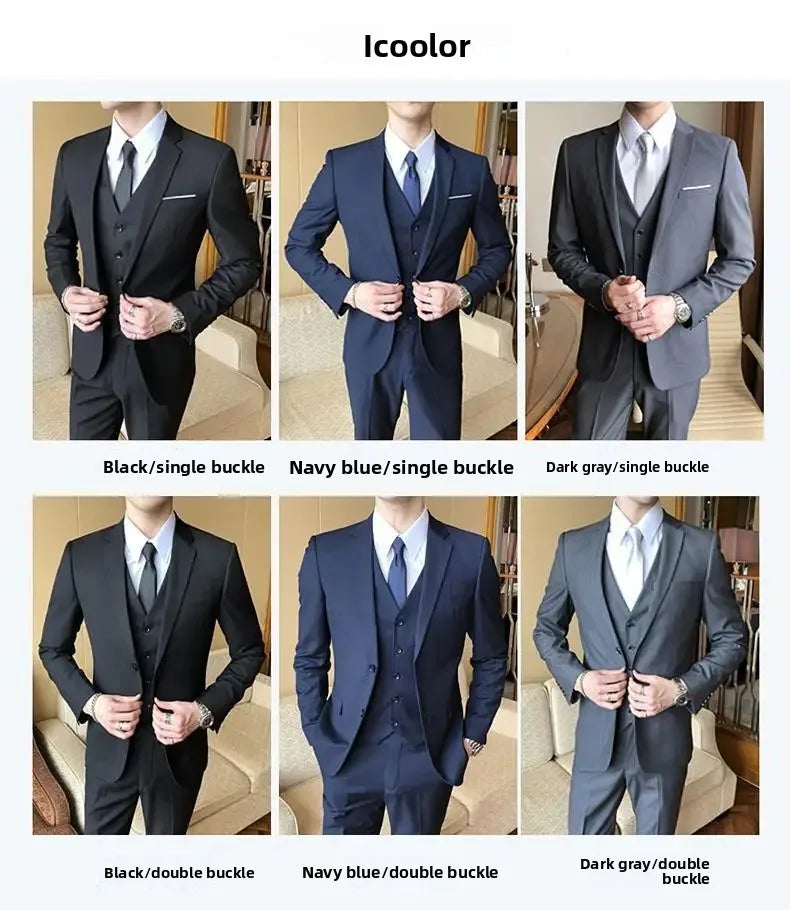 Conjunto de terno de casamento casual para homens profissional melhor homem estilo coreano novo noivo negócios formal jaqueta fino ajuste primavera terno