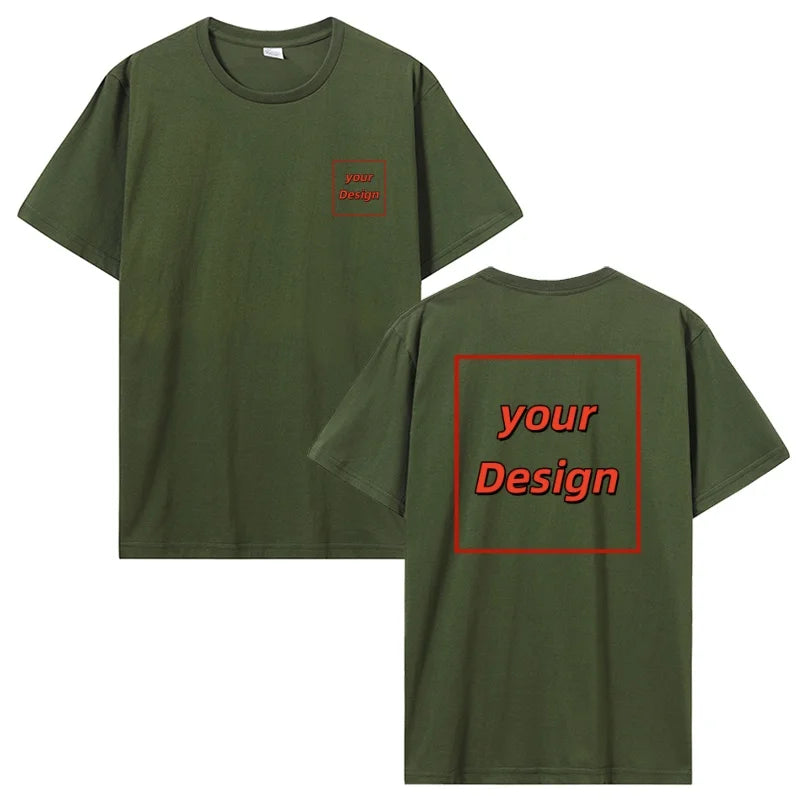 Camiseta personalizada com estampa personalizada, camiseta masculina e feminina personalizada, faça você mesmo, como foto ou logotipo, camiseta de algodão, roupas masculinas