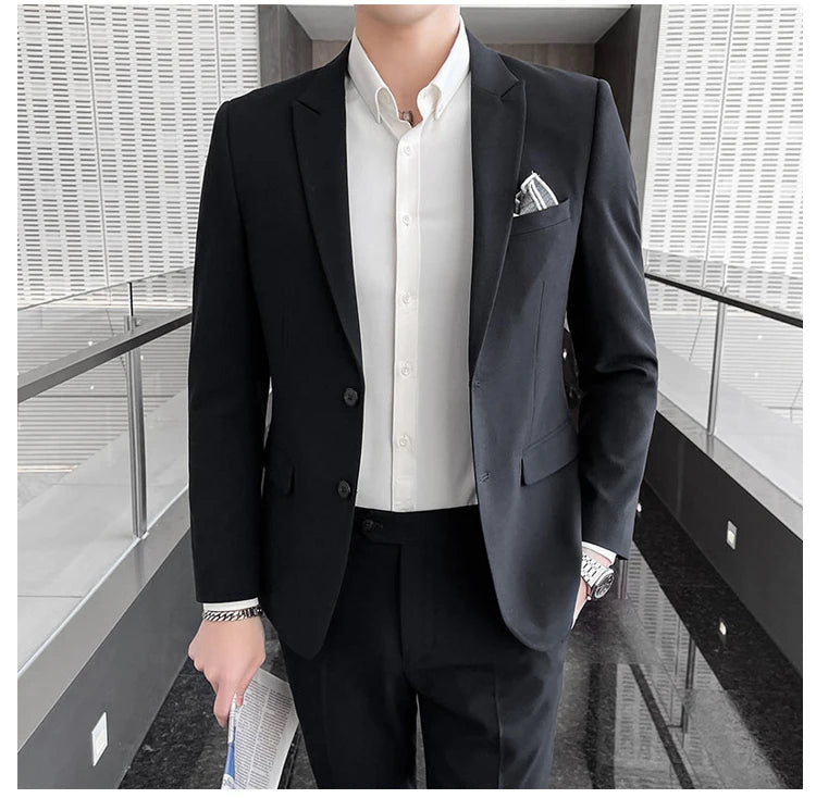 2025 terno de negócios masculino fino vestido de casamento conjunto de duas peças M-4XL elegante bonito tudo-em-um calças de banquete