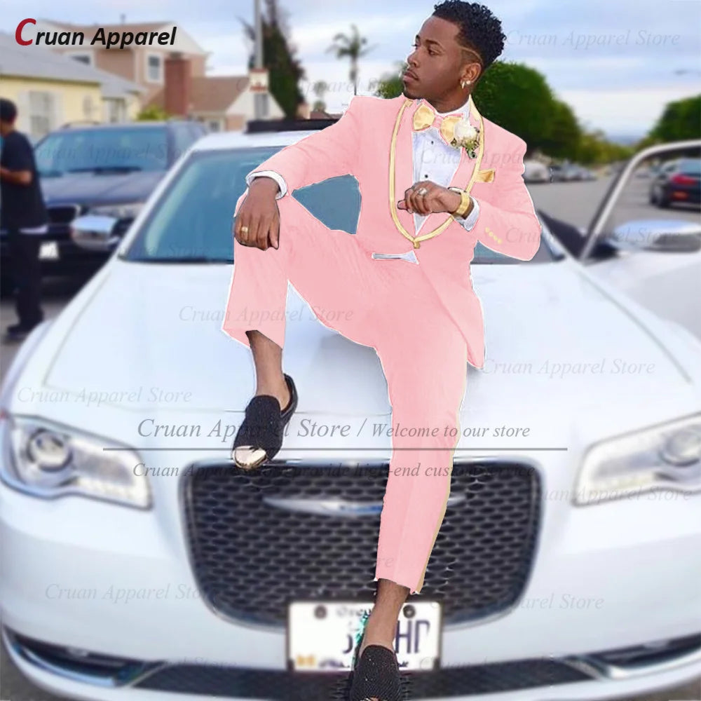 Conjuntos de terno clássico masculino atividades formais sob medida fino ajuste roupas casamento elegante padrinho trajes blazer calças 2 peças
