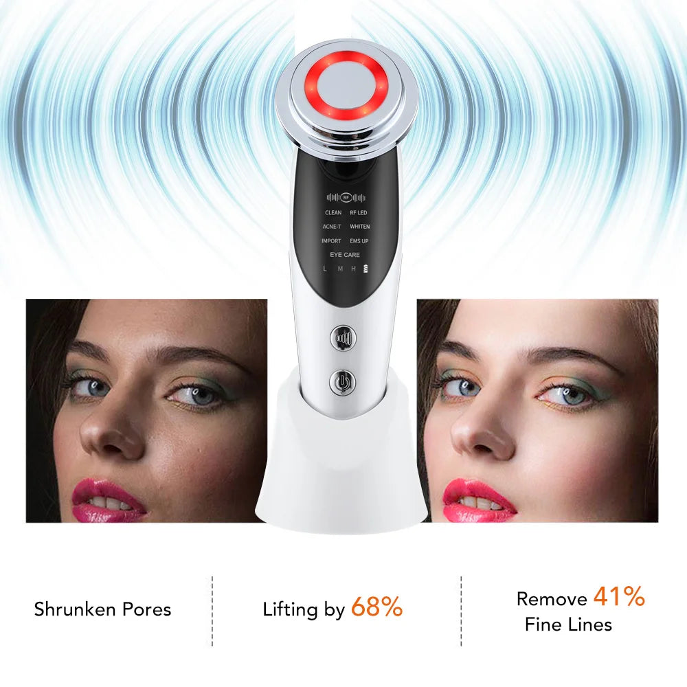 7 em 1 dispositivo de levantamento facial ems microcorrente rejuvenescimento da pele led facial pescoço endurecimento massageador rosto aparelho de cuidados de beleza