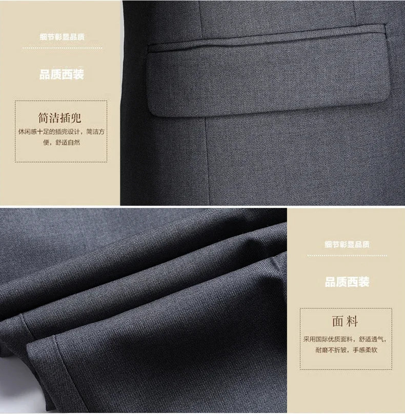 2024 masculino fino-ajuste de dois botões terno de negócios profissional trabalho formal conjunto de duas peças calças incluídas S-6XL