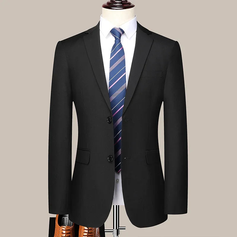 2024 masculino fino-ajuste de dois botões terno de negócios profissional trabalho formal conjunto de duas peças calças incluídas S-6XL