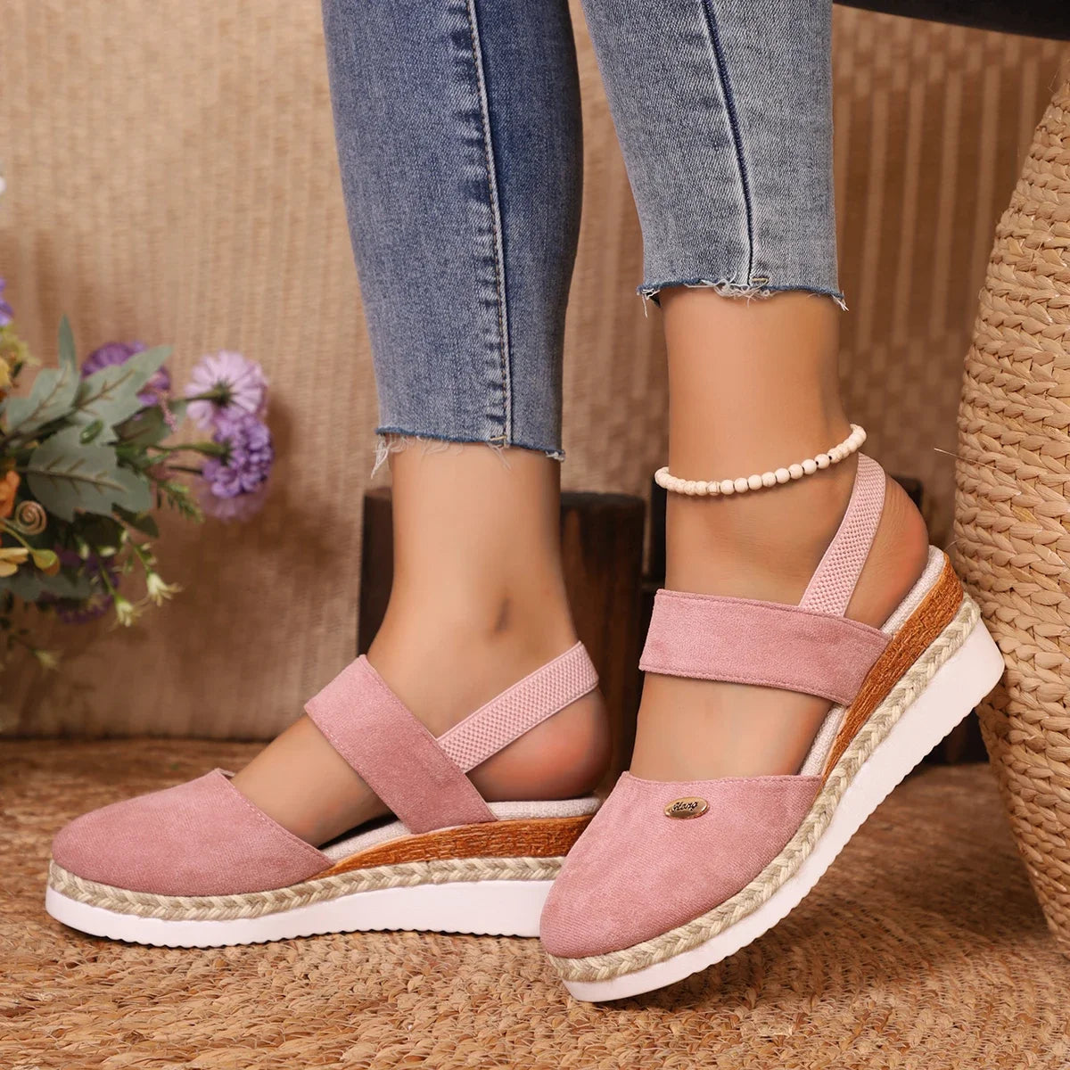 2025 novas mulheres dedo do pé fechado sandálias de cunha moda alpercatas sandálias plataforma fivela cinta sapatos gladiador mulher zapatos de mujer