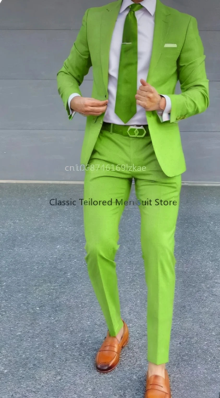 Terno masculino 2 peças terno jaqueta calças formal casamento smoking noivo roupas cor personalizada blazer XS-5XL