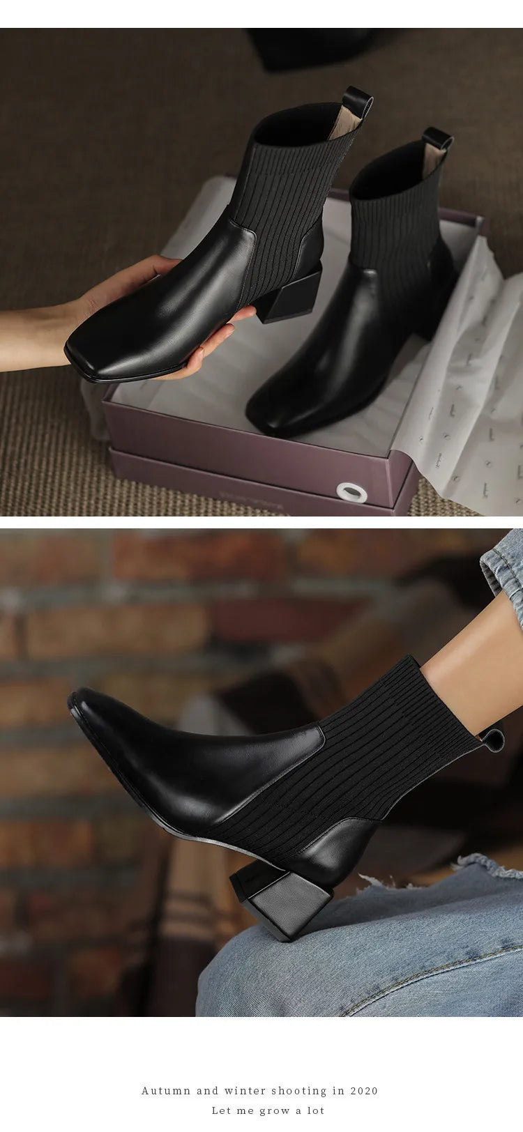 2025 outono inverno novas meias de tornozelo sapatos femininos moda tamanho grande 43 botas curtas de malha deslizamento em salto alto botas de mujer