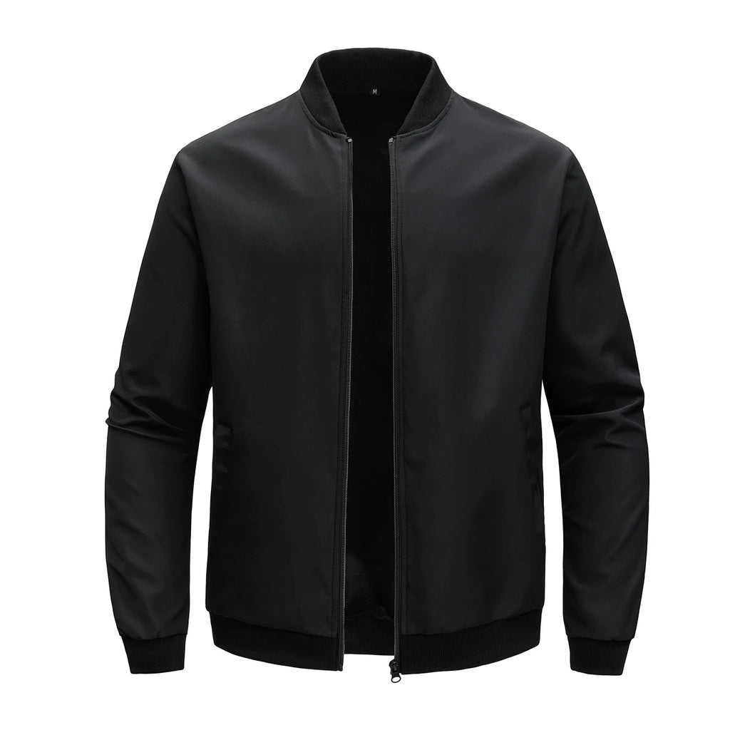 2024 primavera e outono nova gola de beisebol curto solto cor sólida jaqueta masculina negócios casual casaco fino tendência