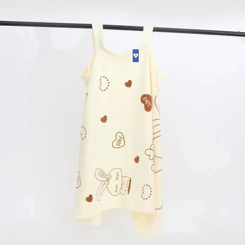 Toalha de banho wearable para mulheres adultas, Love Rabbit Increase, Whick Wipe Chest, Sauna a vapor de suor absorvente