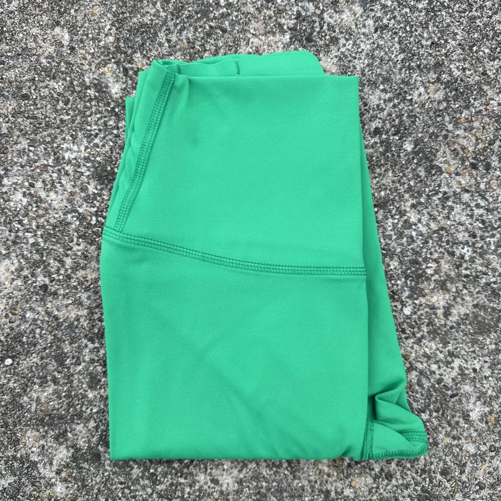 Cor sólida cintura alta yoga legging macio feminino esporte calça apertado manteiga atlético ginásio treinamento abrangente jog volta cintura bolso