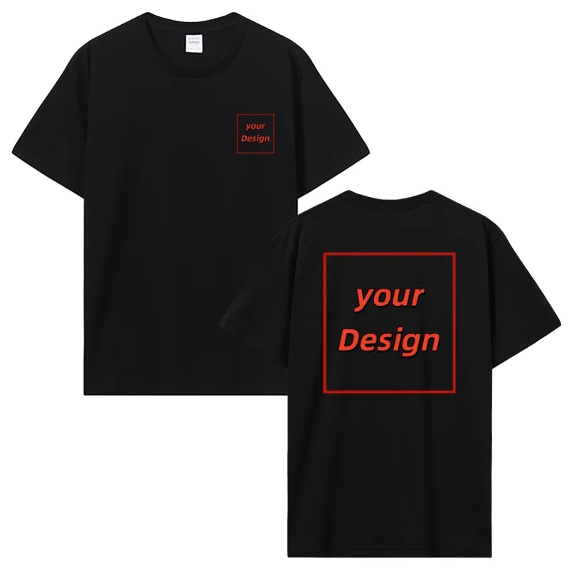 Camiseta personalizada com estampa personalizada, camiseta masculina e feminina personalizada, faça você mesmo, como foto ou logotipo, camiseta de algodão, roupas masculinas