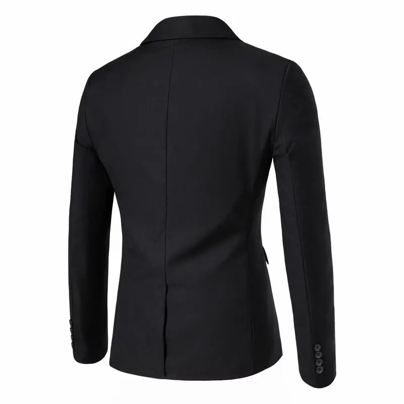 Terno masculino (blazer + colete + calças) moda negócios cor sólida casamento estilo britânico workwear, terno de desempenho casual