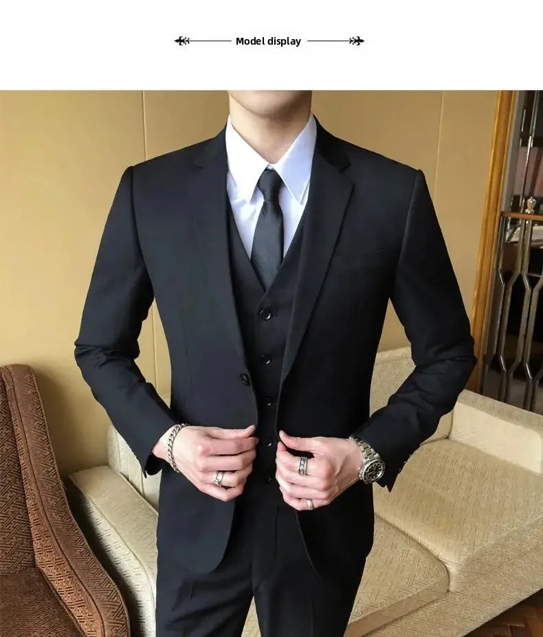 Conjunto de terno de casamento casual para homens profissional melhor homem estilo coreano novo noivo negócios formal jaqueta fino ajuste primavera terno