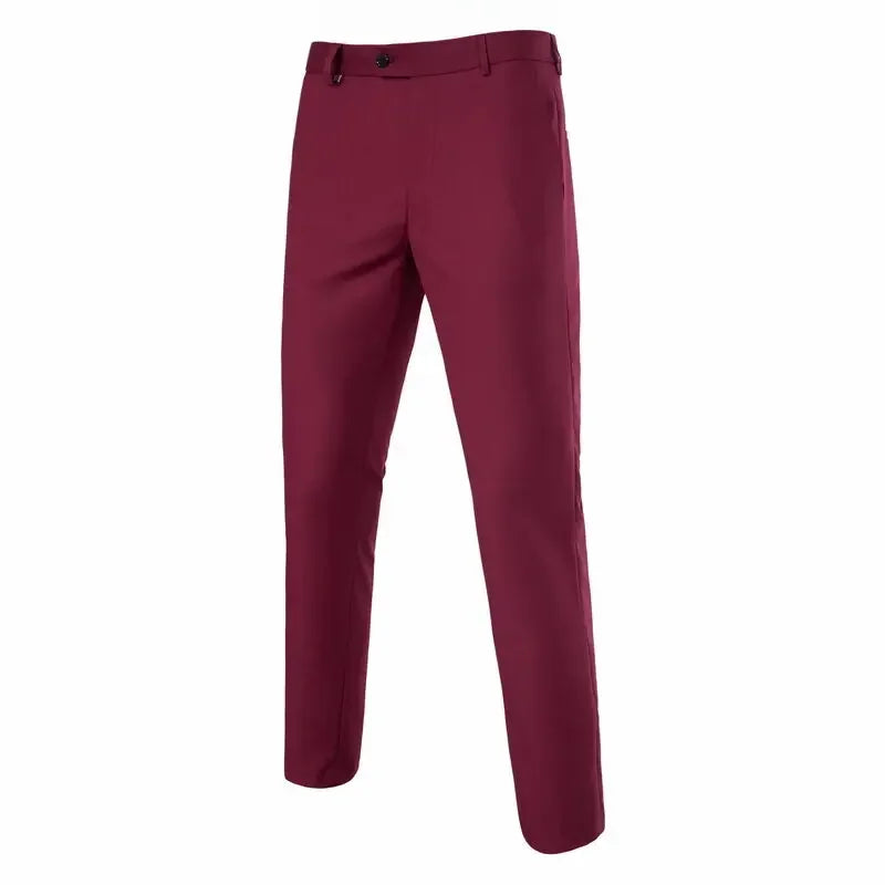 Terno masculino (blazer + colete + calças) moda negócios cor sólida casamento estilo britânico workwear, terno de desempenho casual