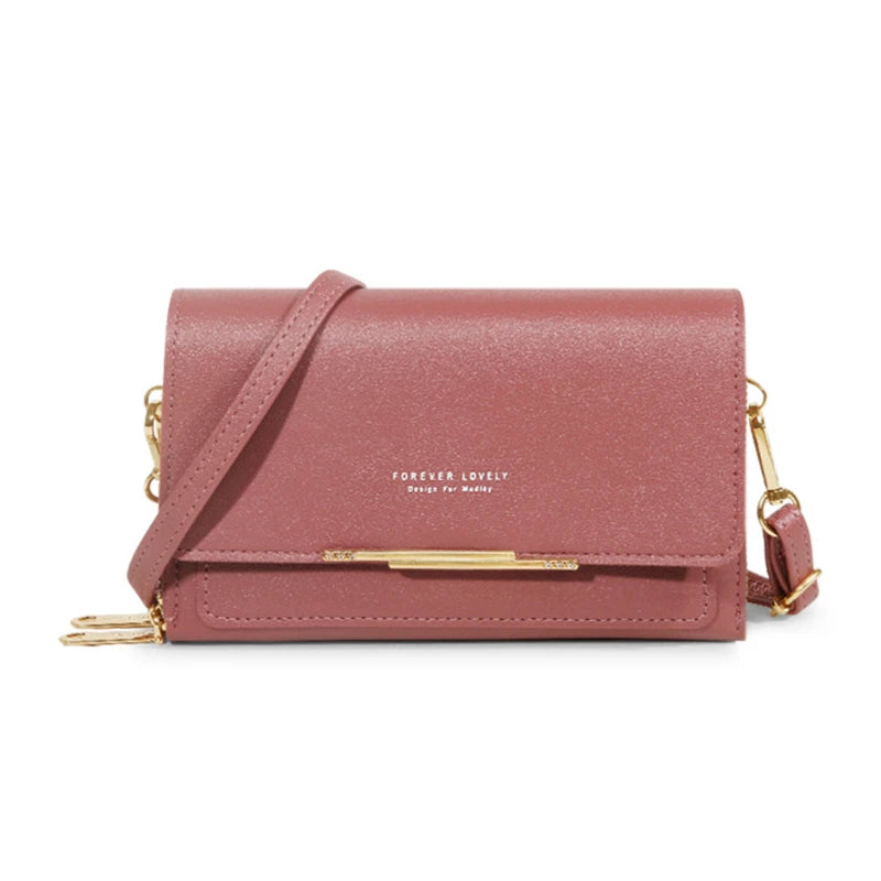 Carteira multi-cartão coreana para mulheres, grande capacidade, bolsa de ombro casual para celular, moda, novo estilo