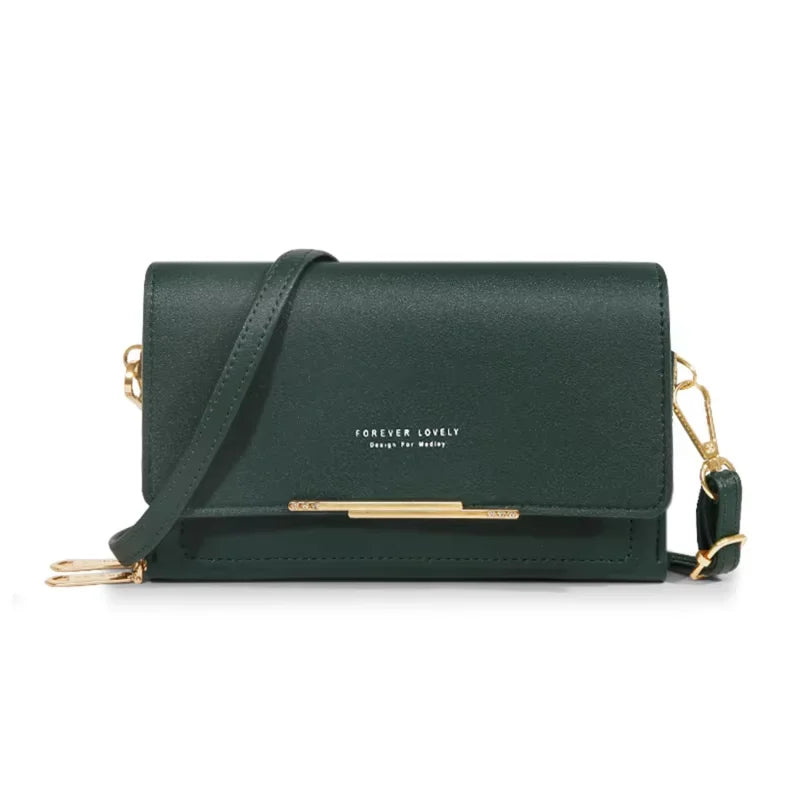 Carteira multi-cartão coreana para mulheres, grande capacidade, bolsa de ombro casual para celular, moda, novo estilo