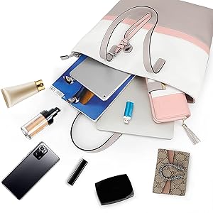 Bolsa feminina senhoras shopper grande sacola de couro do plutônio bolsa de ombro com compartimento grande para escritório escola compras